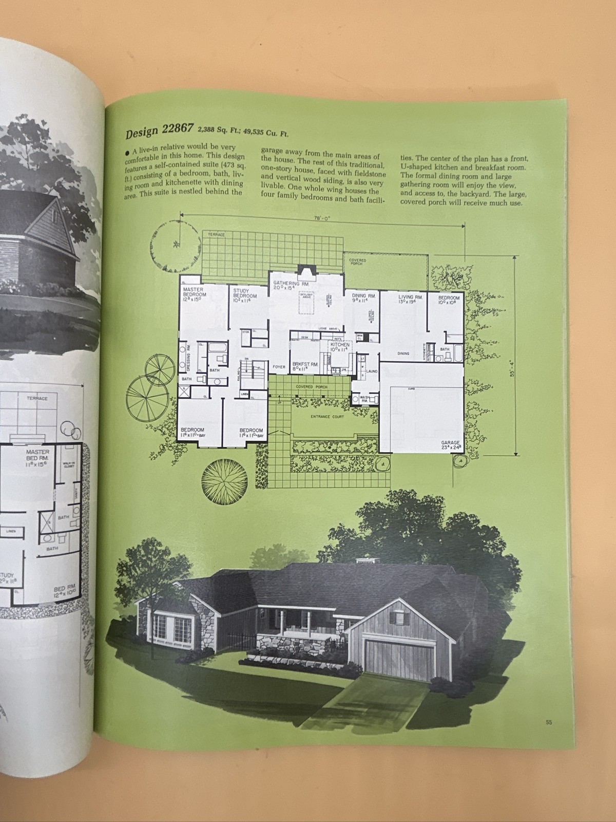 Home Planners Inc. One Story Homes 2000+ Sq Ft Contemporary Traditional Plans.