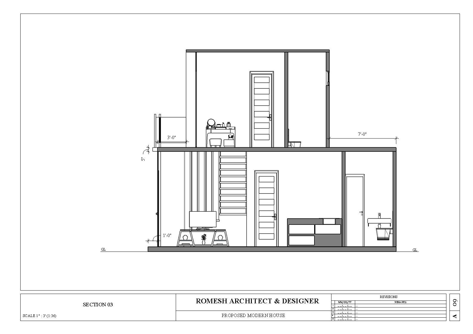 2 Story Modern House Plan with Blueprint PDF, DWG & 3D Design- 900sqft (No 11)