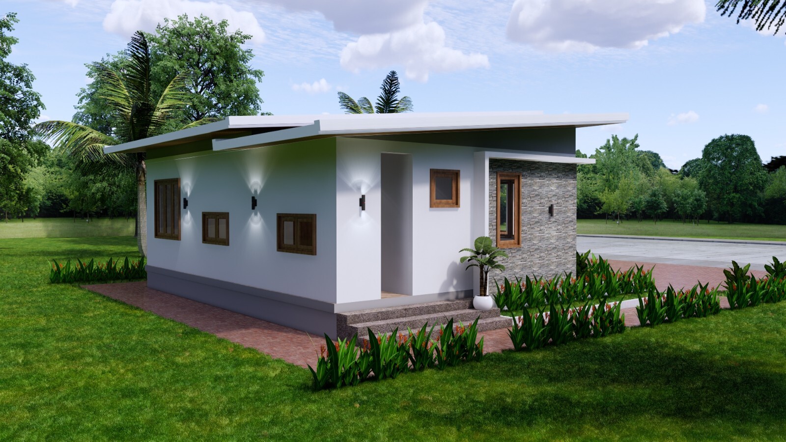 30×30 Feet Small House Plan 9×9 Meter 3 Beds 2 Bath Shed Roof PDF (A4 Hard Copy)