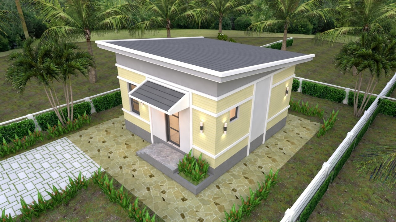 20×20 Feet One Bedroom Small House Plan 6×6 Meter 2 Bath Shed PDF (A4 Hard Copy)