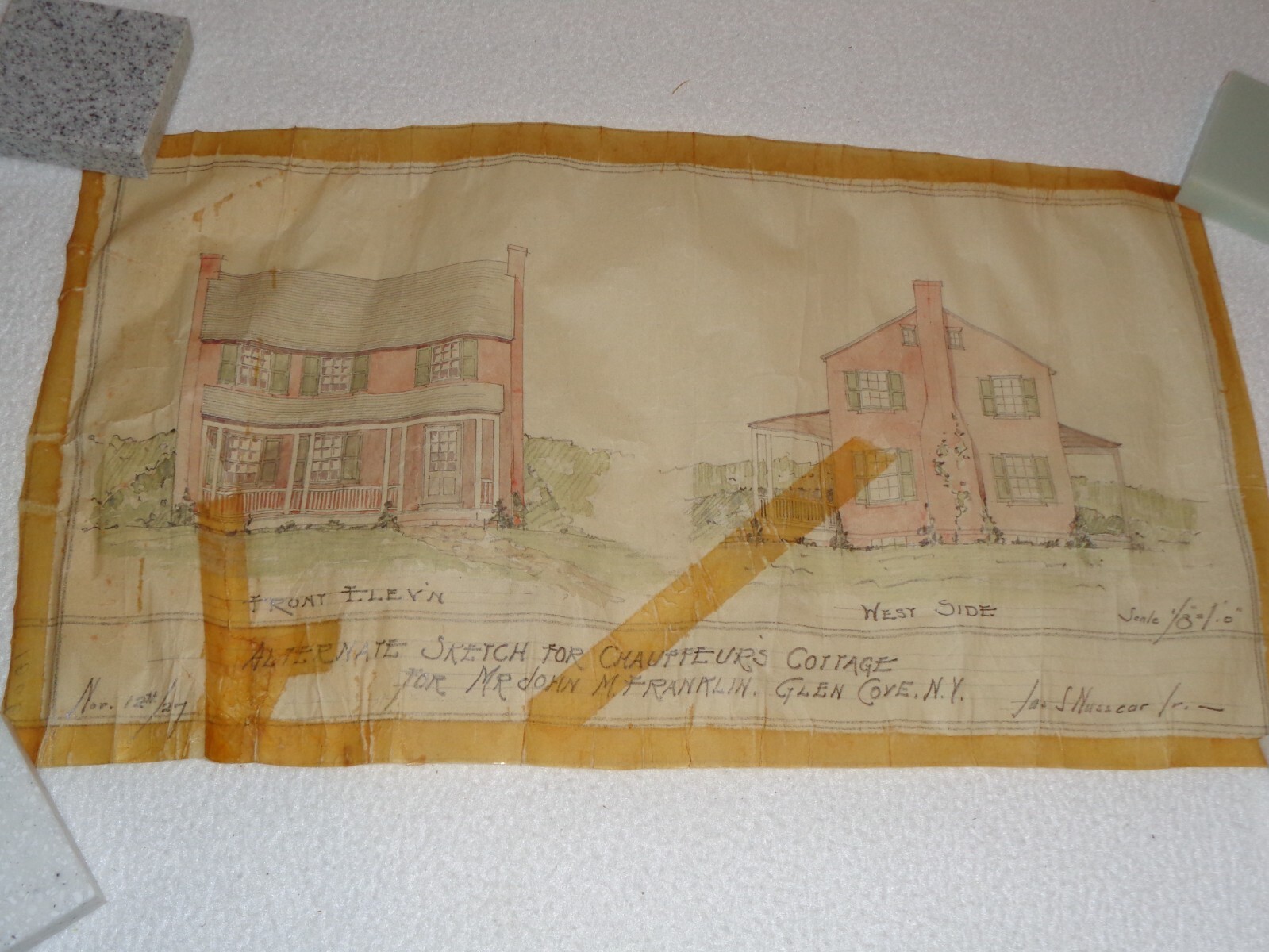 1927 Glen Cove New York James S. Nussear Rare Unique House Architectural Plans