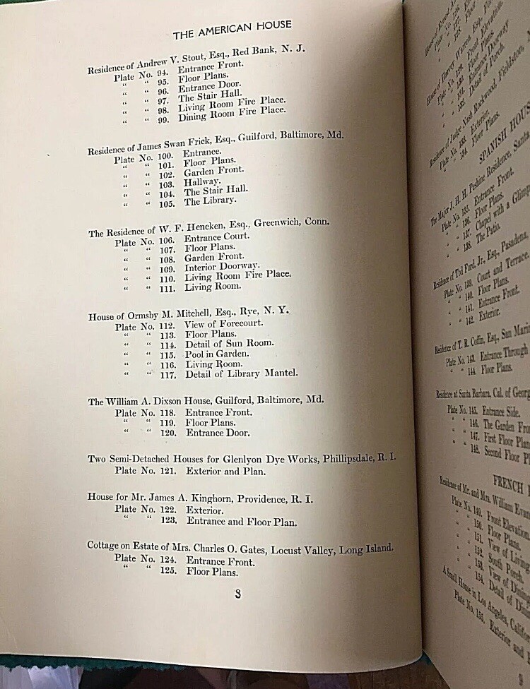 1922 Book : THE AMERICAN HOUSE “Architect” FLOOR PLANS & ILLUSTRATIONS @ Keefe