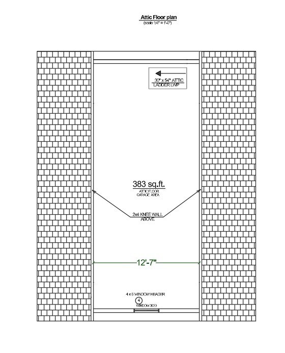 24’x30′ Two Car Garage Plan with Loft