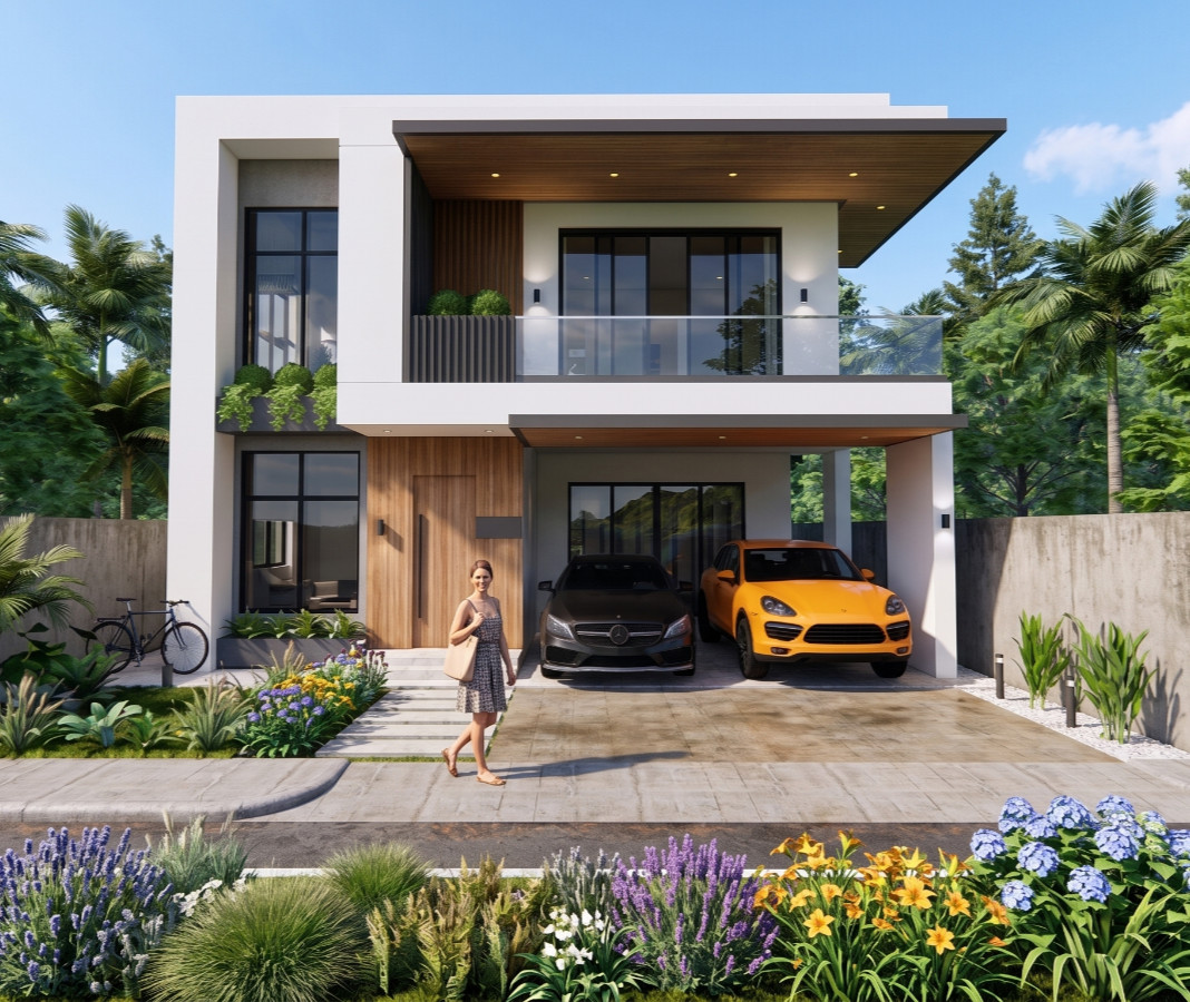 30×33 Ft House Design Plans 9×10 Meter 4 Beds 4 Bath A4 Printed, PDF & CAD Plan