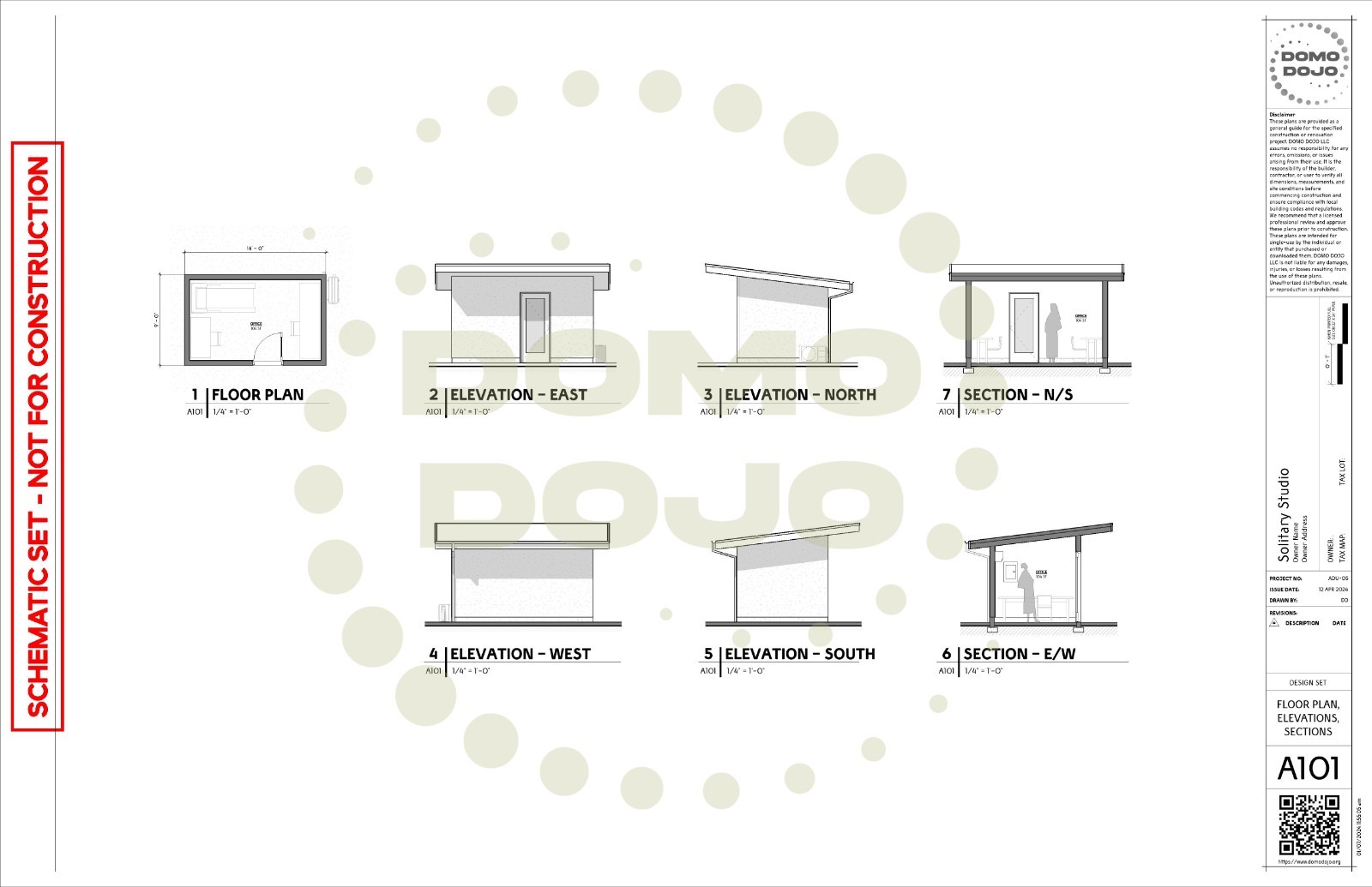 Solitary Studio ADU Plans – PDF Downloadable Blueprint