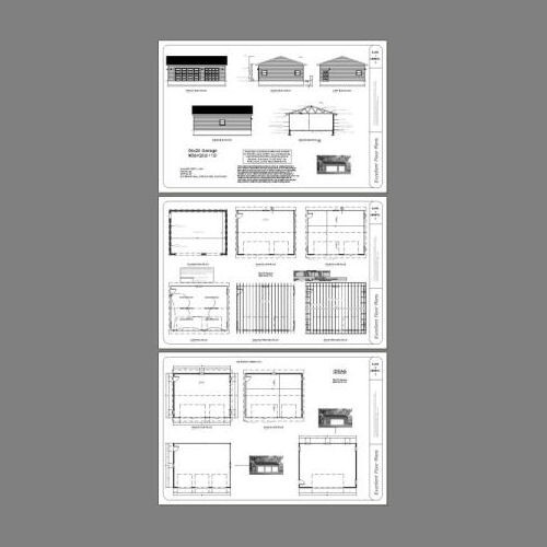 36×28 3-Car Garage — 1,008 sq ft — PDF Floor Plan — Model 11G