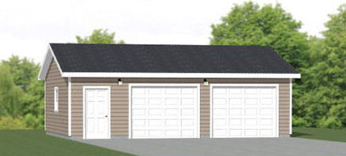 30×24 2-Car Garage — 720 sqft — PDF Floor Plan — Model 1A