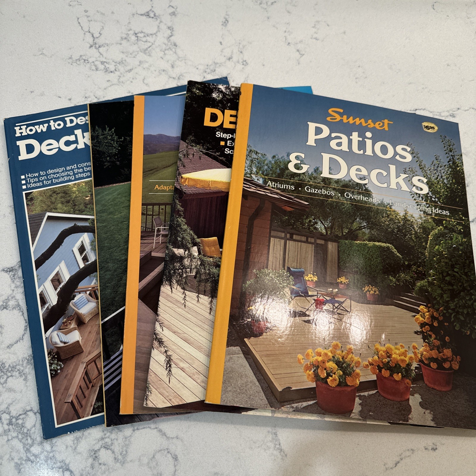 Lot of 5 Vintage DIY Deck Patio Plan Design Build Books 70s -90s Sunset