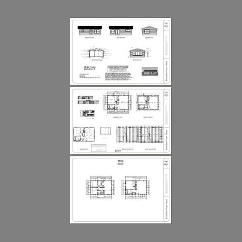 30×20 House — 2 Bedroom 1 Bath — 600 sq ft — PDF Floor Plan — Model 1A