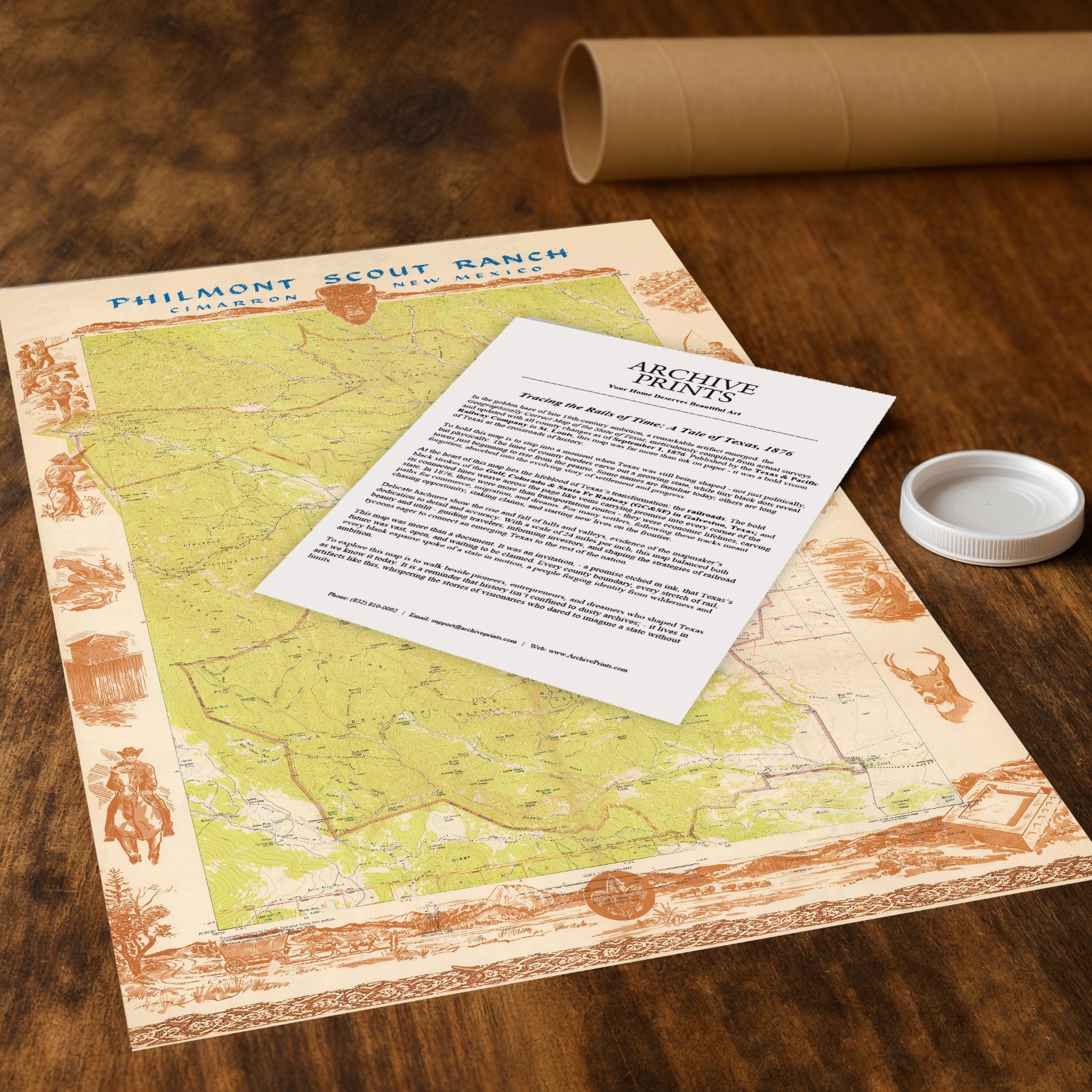 Philmont Scout Ranch New Mexico c1960 Vintage Topographic Map Wall Art