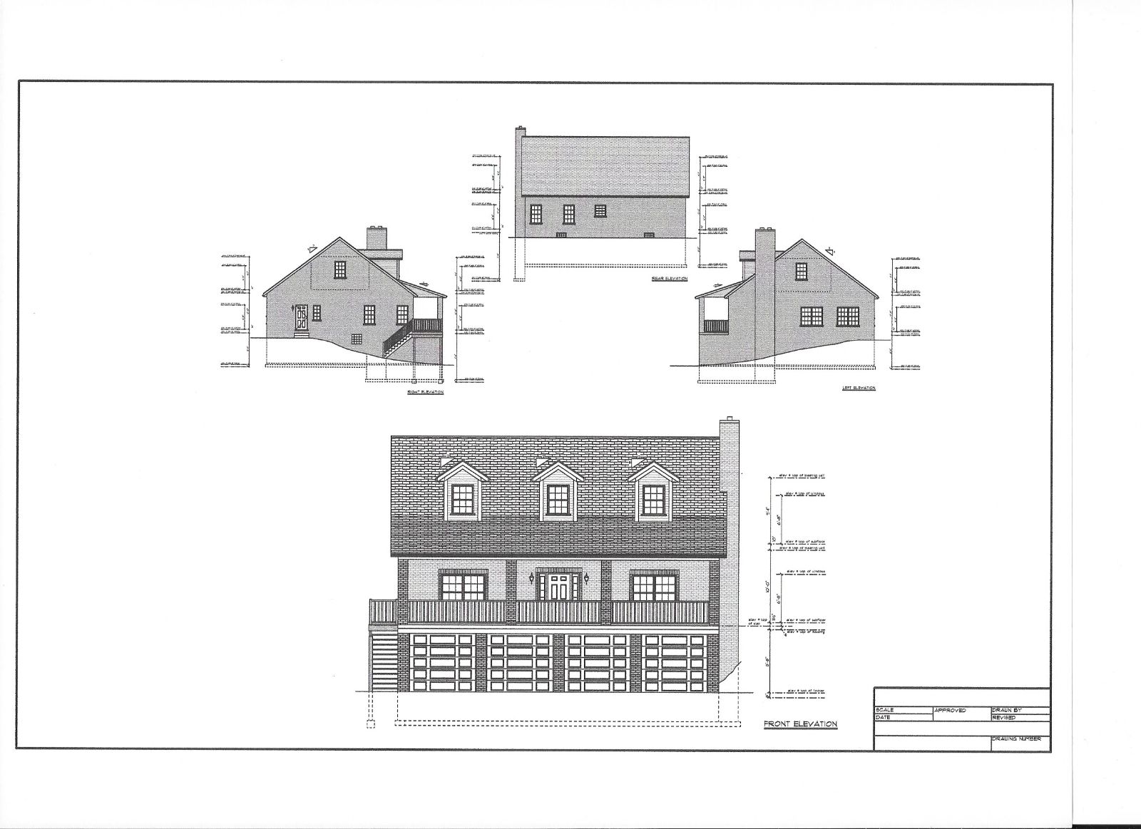 Full Set of two story 3 bedroom house plans 2,534 sq ft