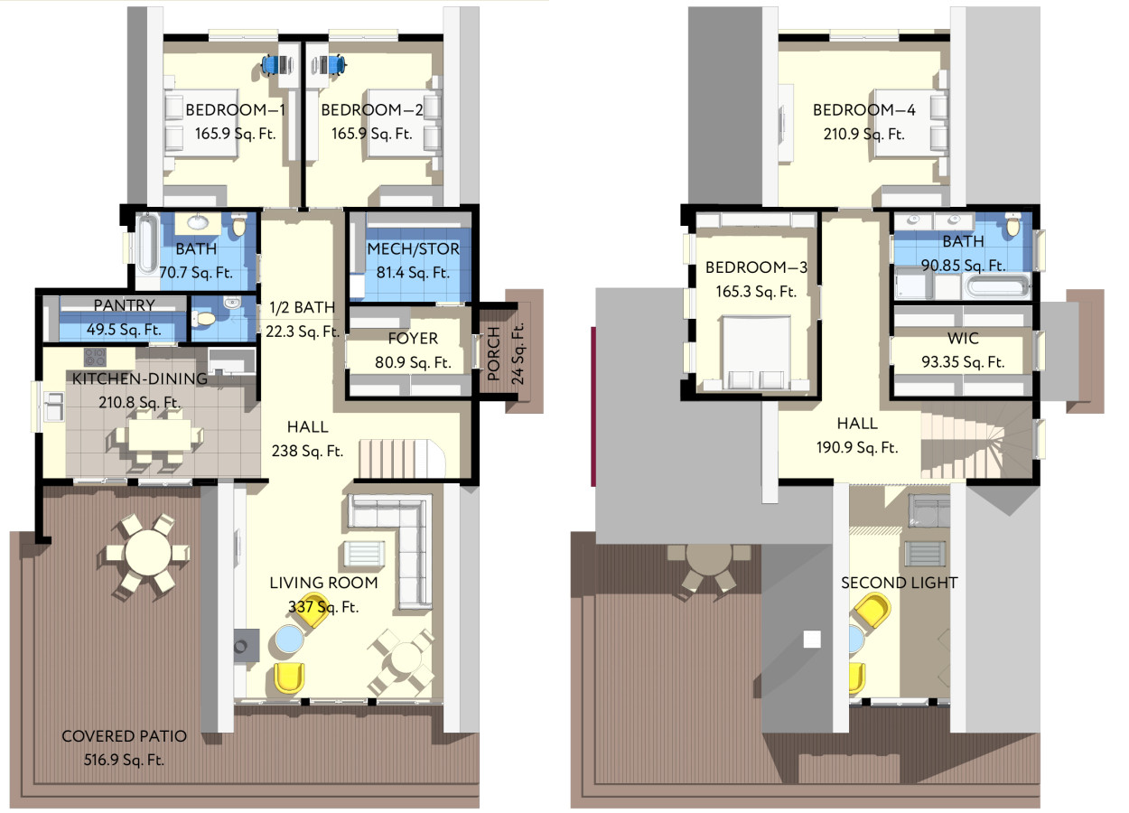 41’x66’ 4 Bedroom, 3 Baths Modern A-Frame Cabin Architecture Plans PDF Download.