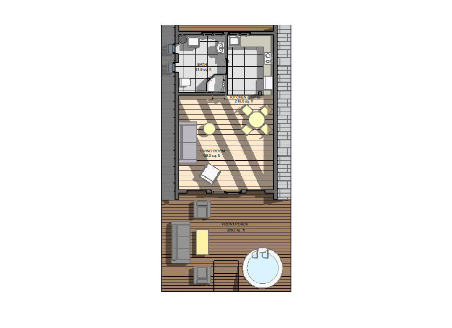 20’x42 1 Bed, 1 Bath Modern A-Frame Cabin Architectural Build Plans PDF.