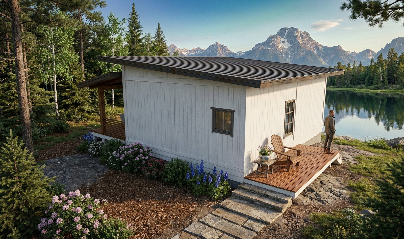 30×27 Feet Small House 9×8 Meter 2 Beds 1 Bath Shed Roof PDF, Cad &A4 Hard Copy
