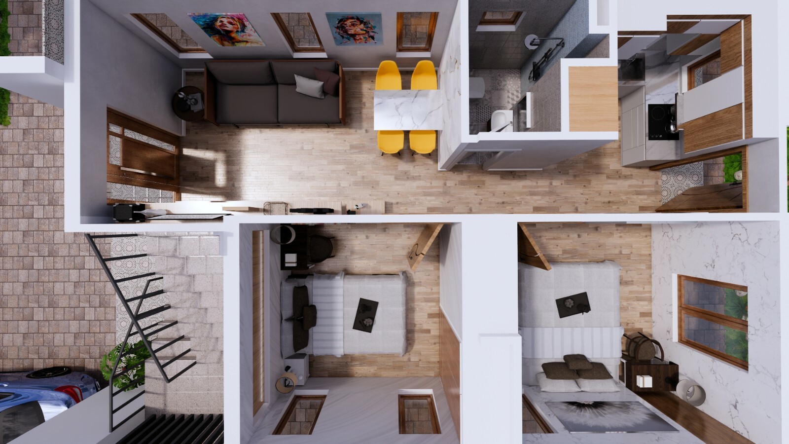 Custom Small House Plan 6×9 Meter 2 Bed 1 Bath 20×30 Feet Terrace (A4 Hard Copy)