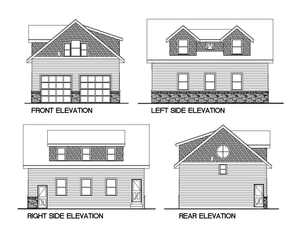 Custom Garage with Loft Building Plans Blueprints 1,662 sq ft PDF files