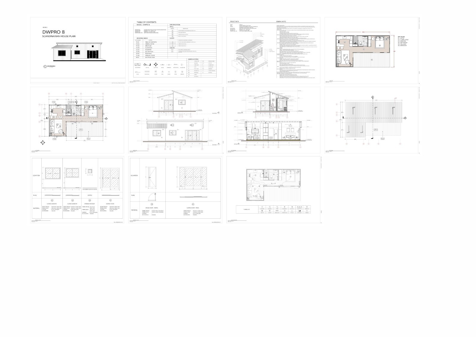 Modern Tiny House Plan | 1-Bedroom Scandinavian Cabin ( Digital Download )
