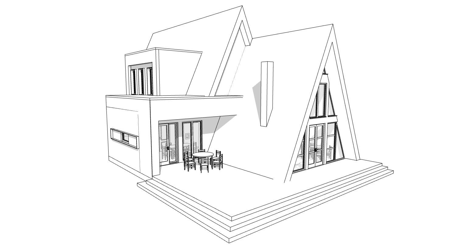 41’x66’ 4 Bedroom, 3 Baths Modern A-Frame Cabin Architecture Plans PDF Download.