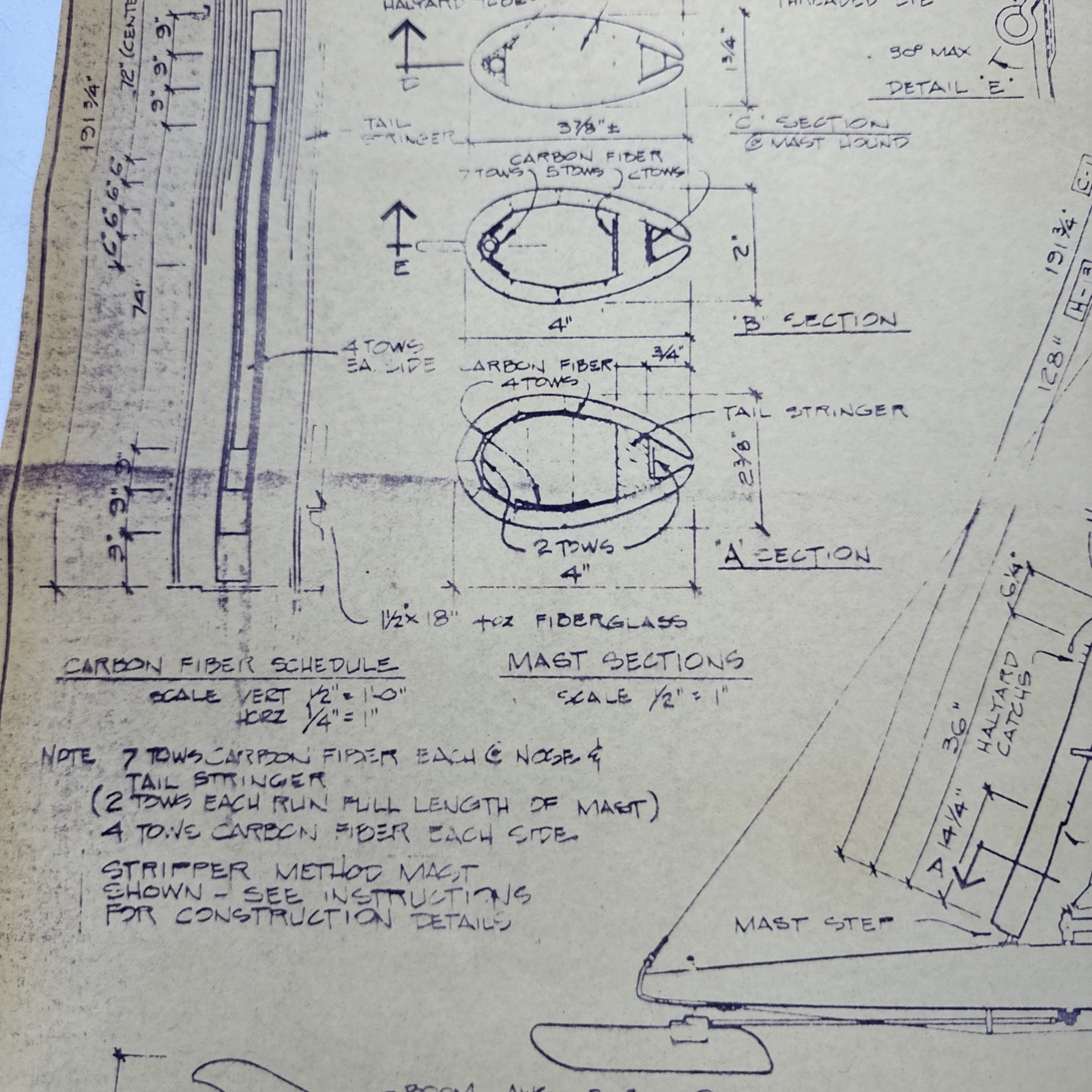 Vintage Blueprint International DN-60 Iceboat Gougeon Brothers Bay City Michigan