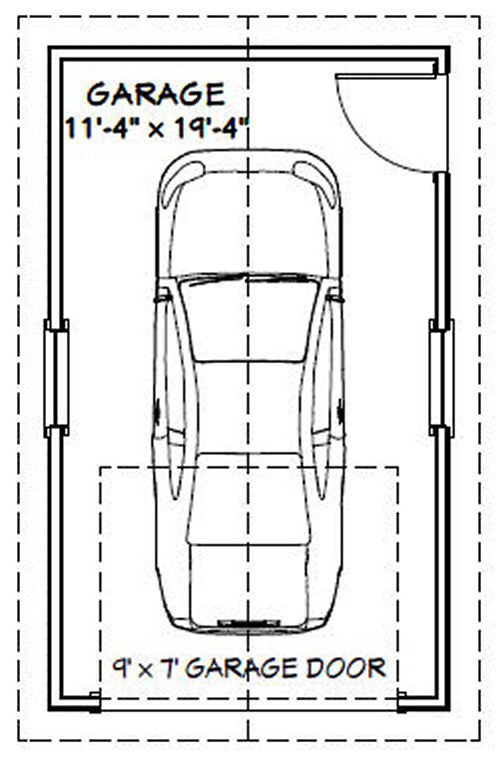 12×20 1-Car Garage — 240 sq ft — PDF Floor Plan — Model 1A