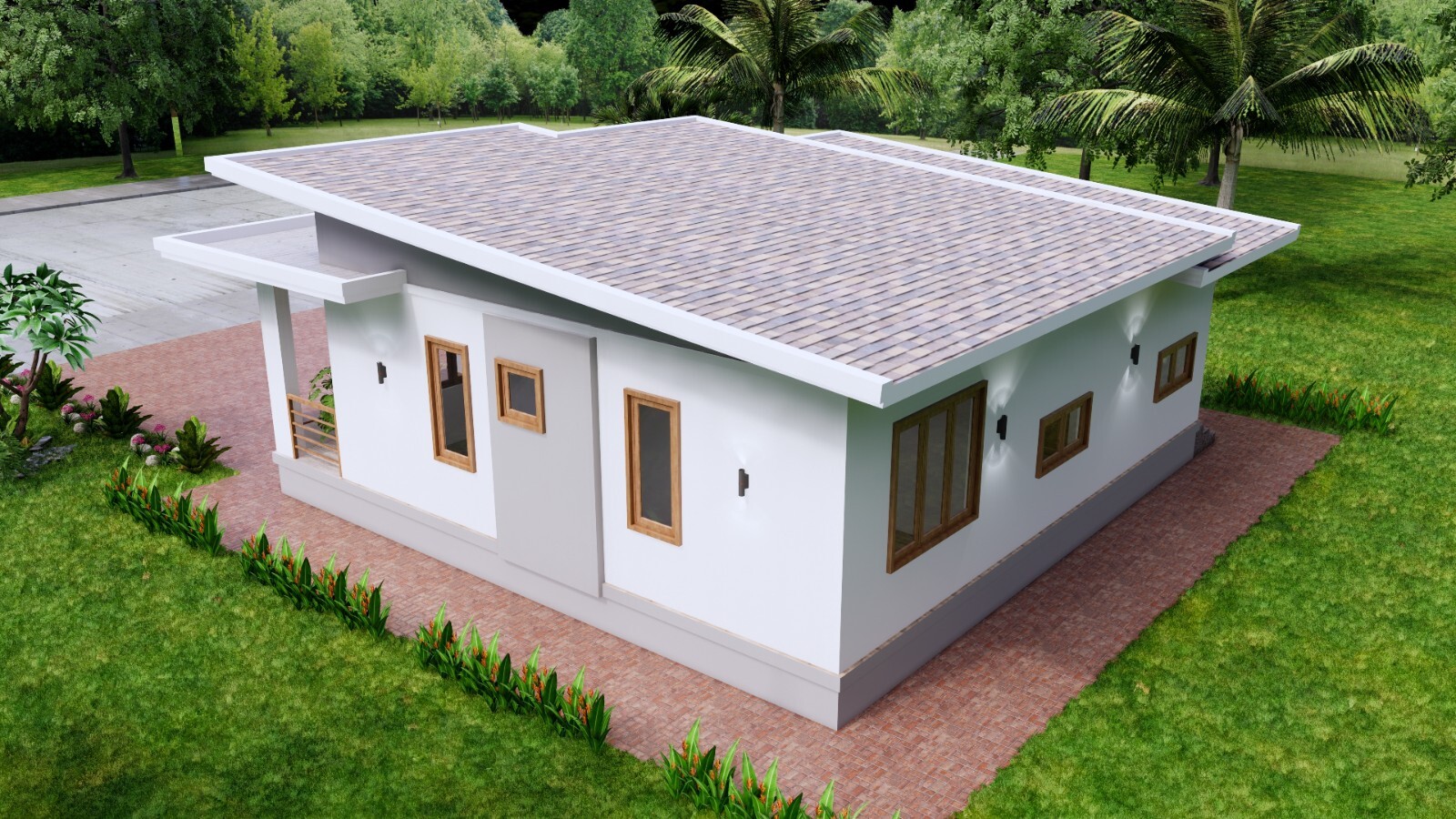 30×30 Feet Small House Plan 9×9 Meter 3 Beds 2 Bath Shed Roof PDF (A4 Hard Copy)