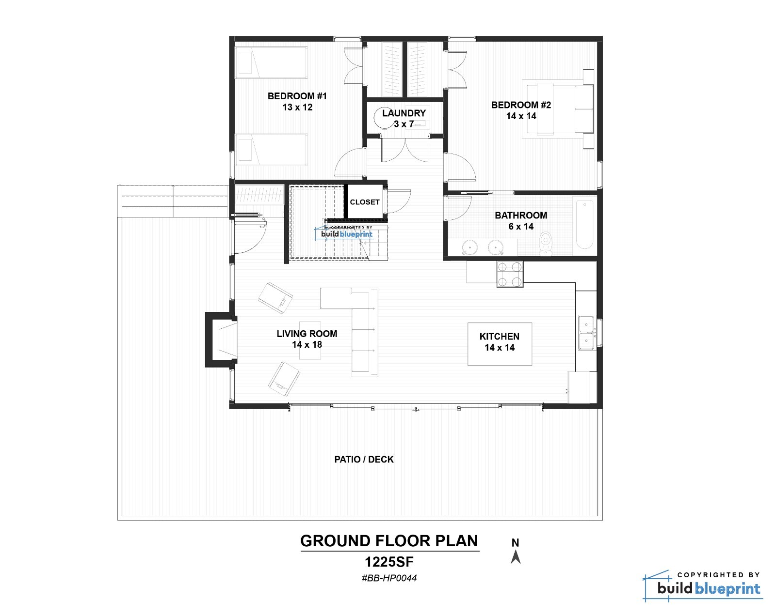 Modern 35′ x 35′ Hilltop Hideout Architectural Plans – PDF Download
