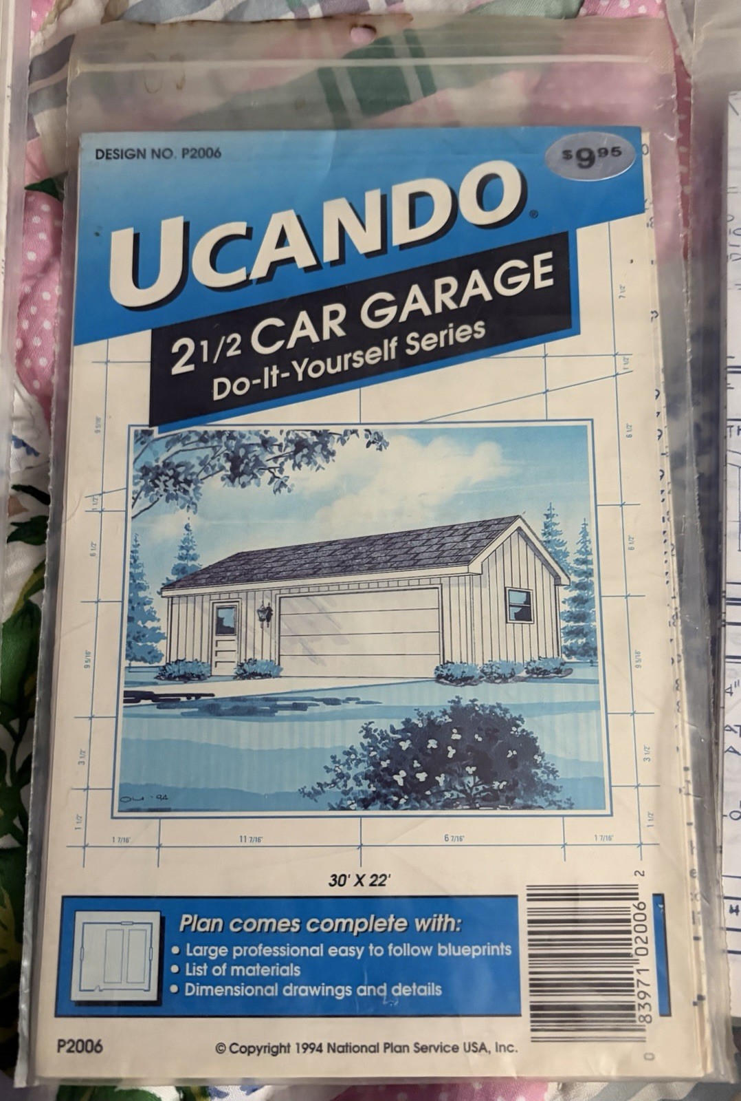3 UCANDO Plans Work Shop Garage 2 Car & 2 1/2 Car 1994