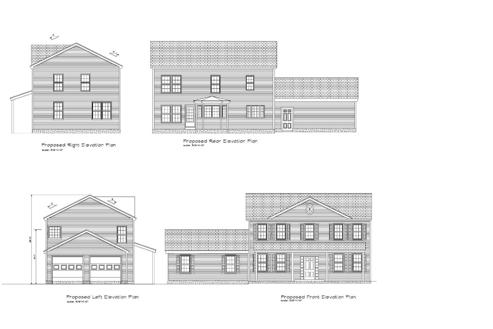 HOUSE PLANS COLONIAL PLANS 1850 SF 3BR-2.5B-2 CAR SMALL COLONIAL PLAN #18017