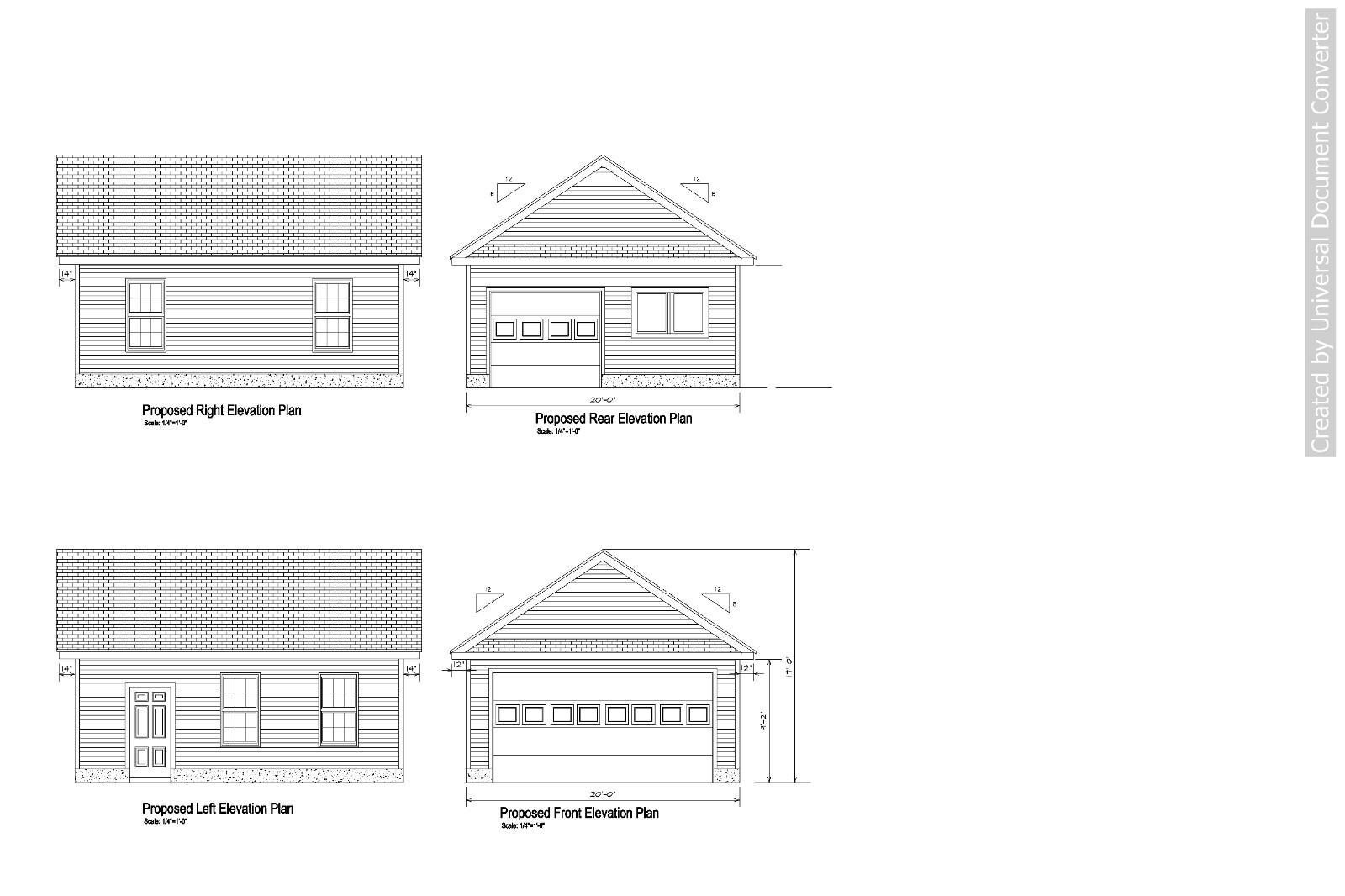 20’X24′- 24’X20′ TWO CAR GARAGE PLANS GABLE DORM ROOF GARAGE PLAN 19-2024GBL-7