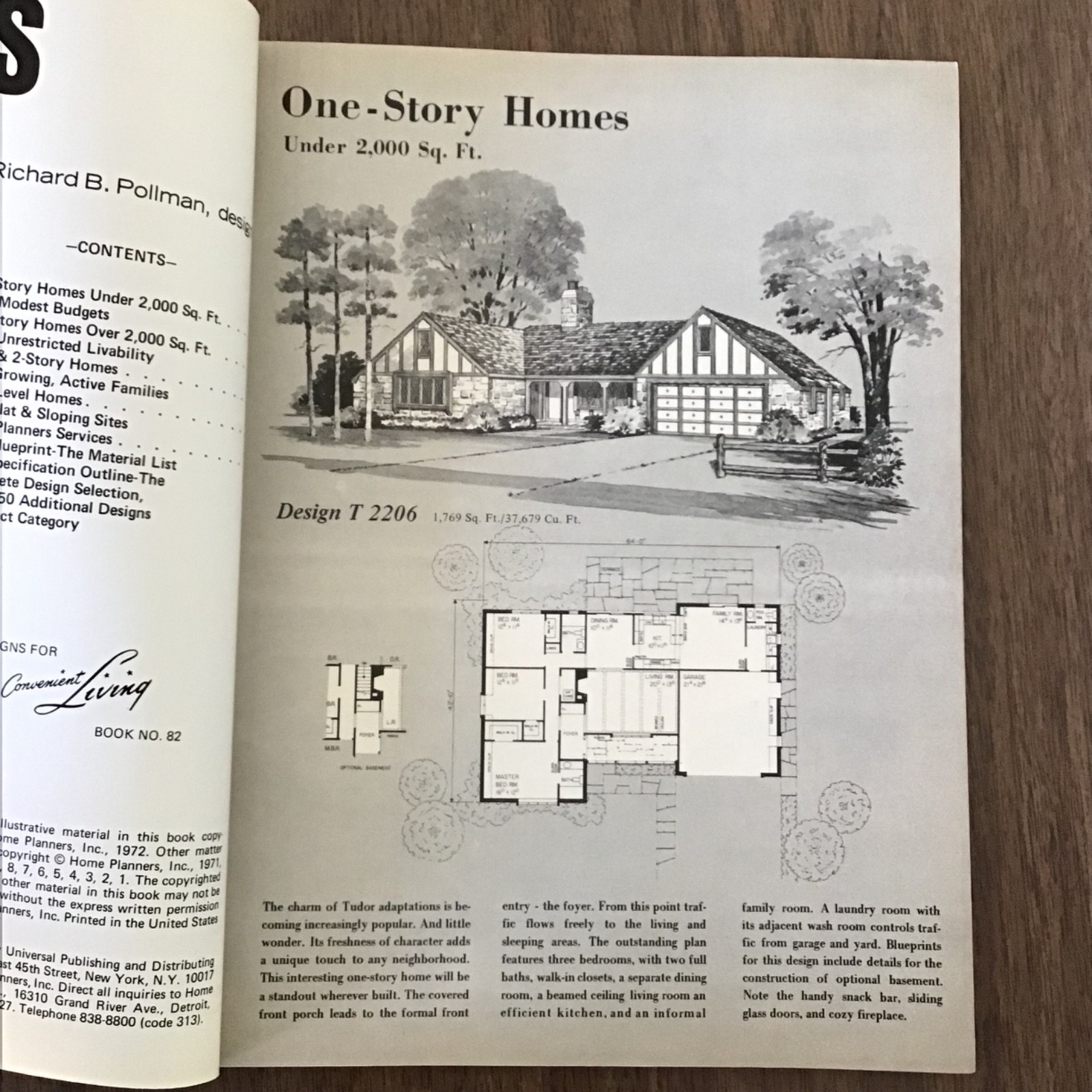 1972 vtg MCM Contemporary Home Plans 110 HOUSE Floor Plans Book SEE INDEX