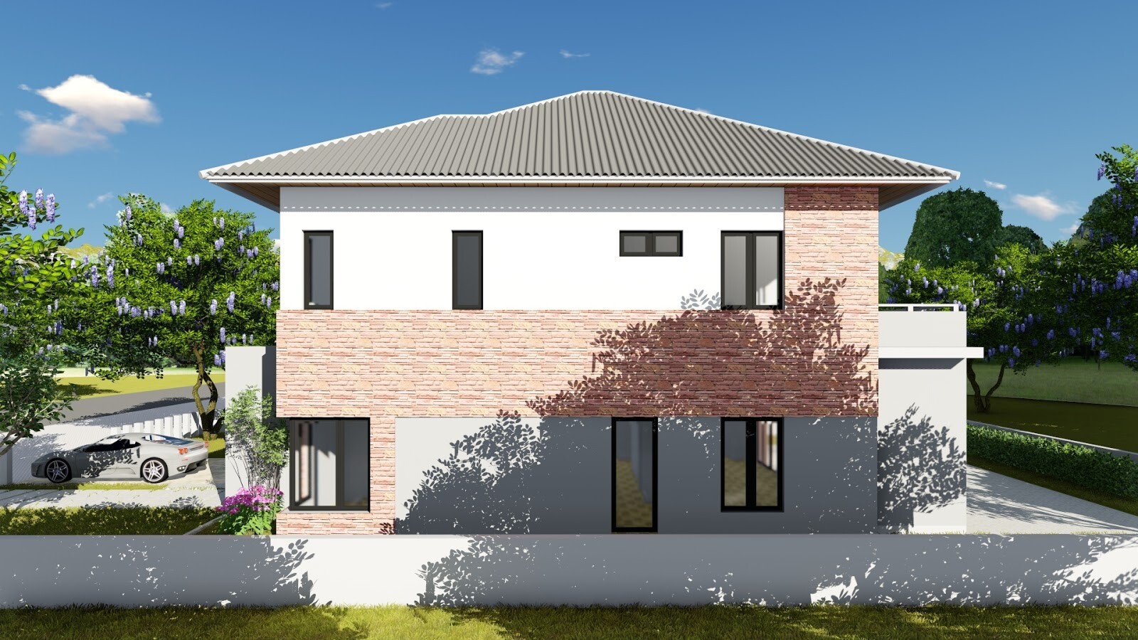 A4 Printed & PDF House Plan 36x46Feet 11×14 Meter 3 Beds 3 Bath Hip Roof