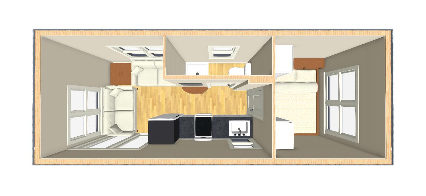 193sqft – 8’6×23′ – 1bedrm/1bath-T – Tiny/Small House design – us – ala cart
