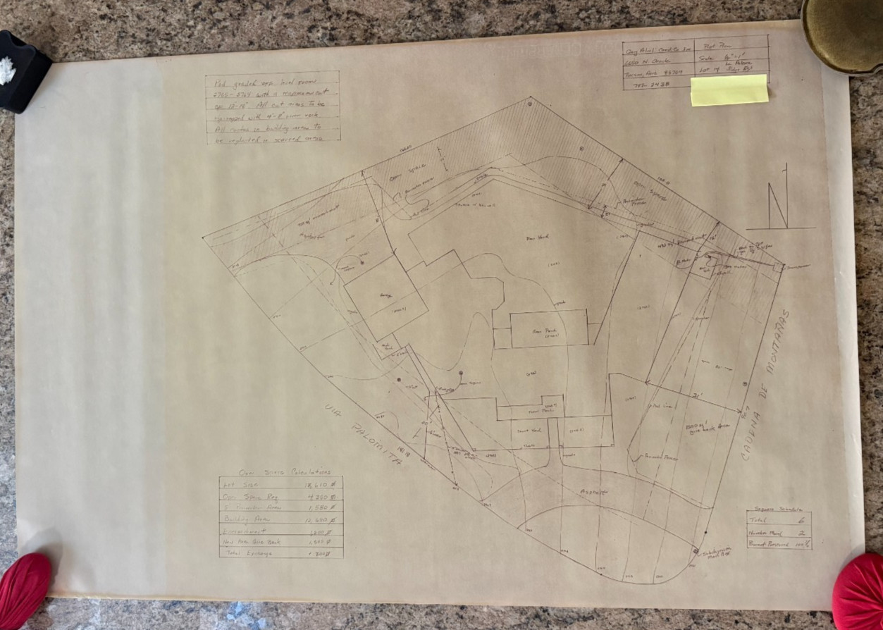 Lot of 12 Vintage Construction Drawings La Paloma Ridge Est Tucson Vellium Set