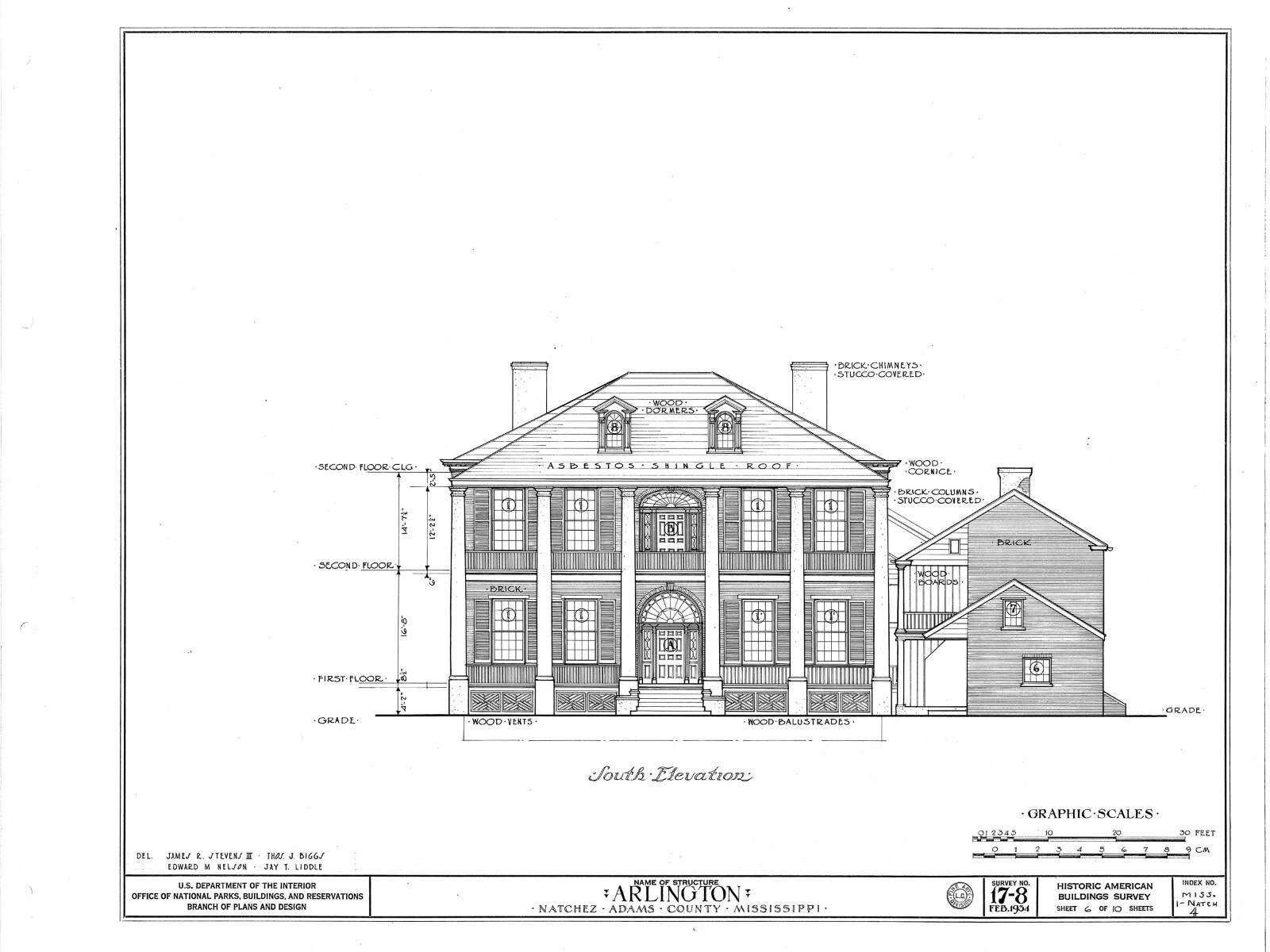 Natchez Antebellum Plantation home – The Arlington – architectural house plans