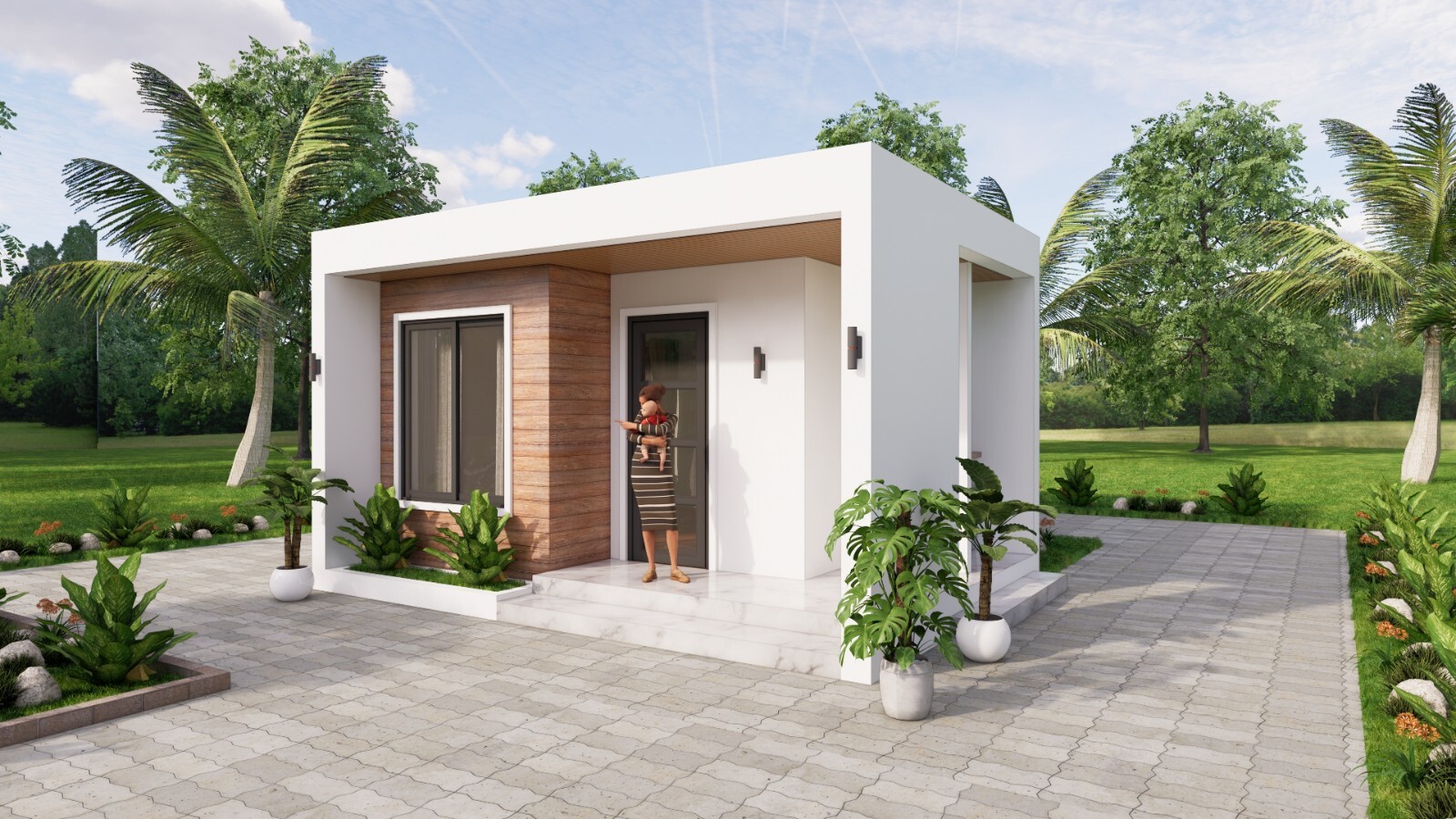 13×20 Feet Small House Plan 4×6 Meter 1 Bed 1 Bath Hidden Roof PDF +A4 Hard Copy