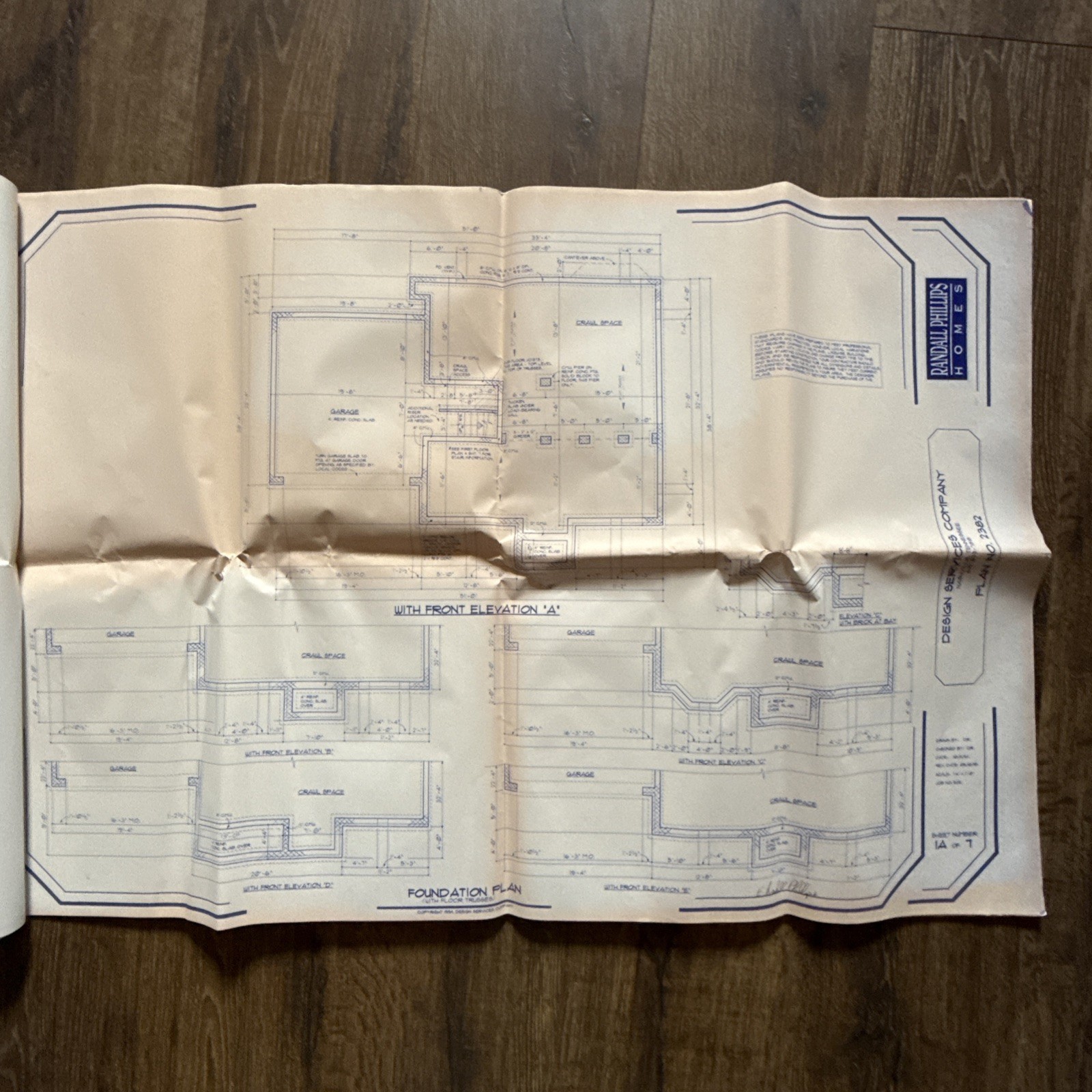 2-Story Colonial Gable-Front House 3 Bed 2.5 Bath 14page ORIGINAL Blueprint 1994
