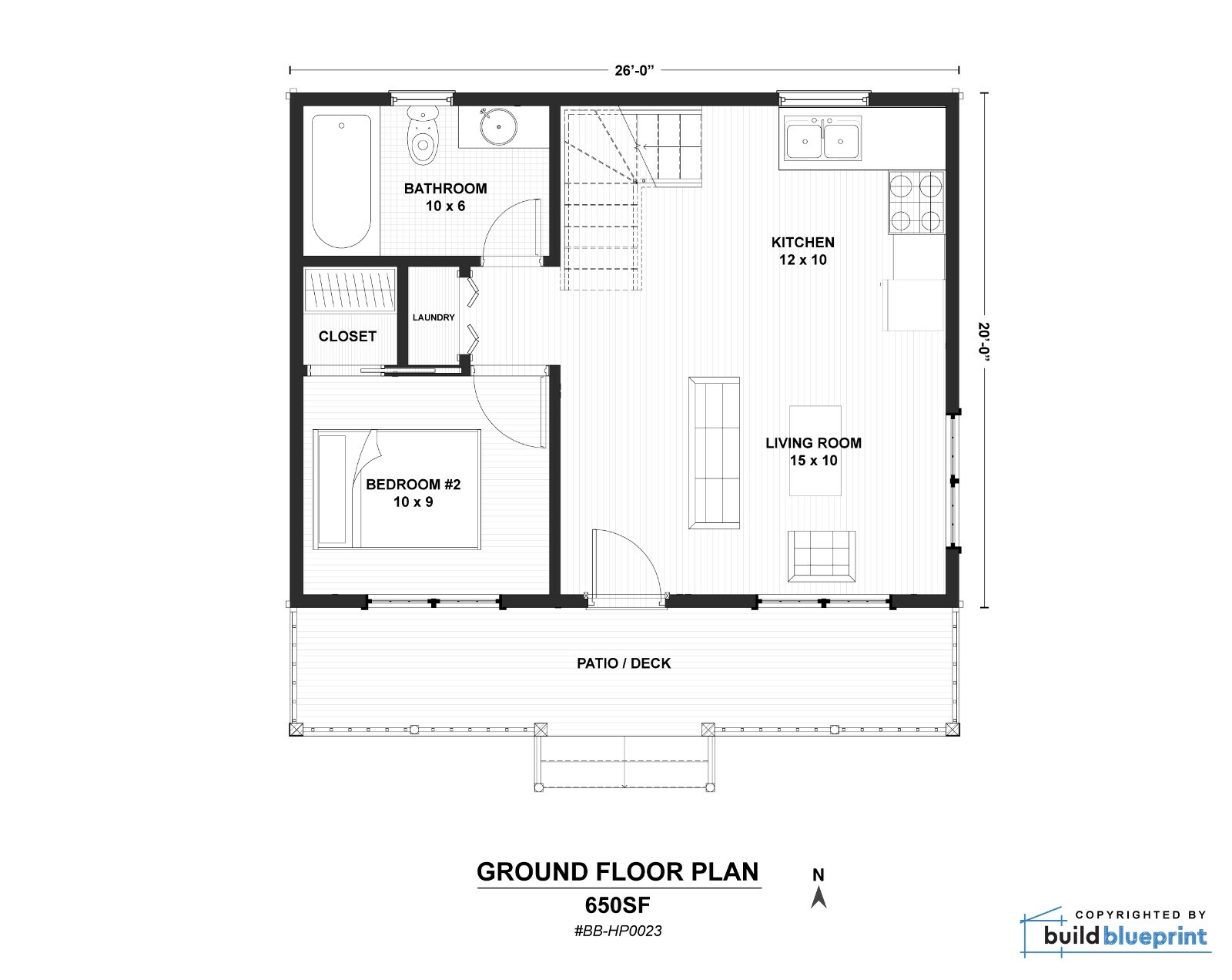 Modern 2 Bedroom Cabin w/ Loft Architectural & Construction Plans – PDF Download