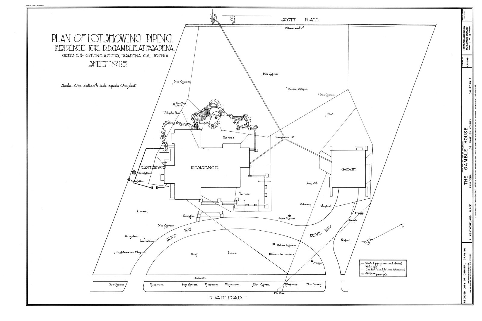 Greene & Greene’s celebrated Gamble House, Arts & Crafts detailed house plans