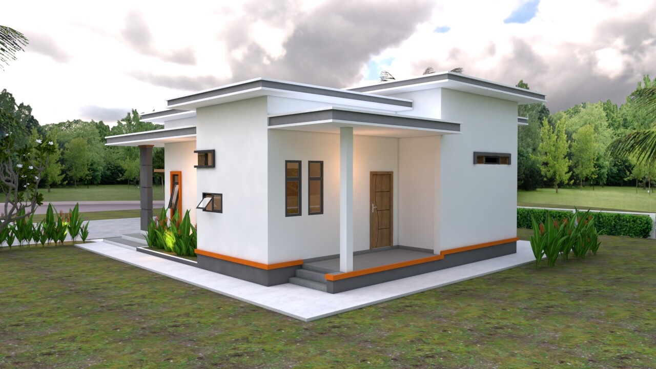 35×35 Feet House Plans 10.7×10.5 Meter 2 Beds 2 Baths Flat PDF (A4 Hard Copy)
