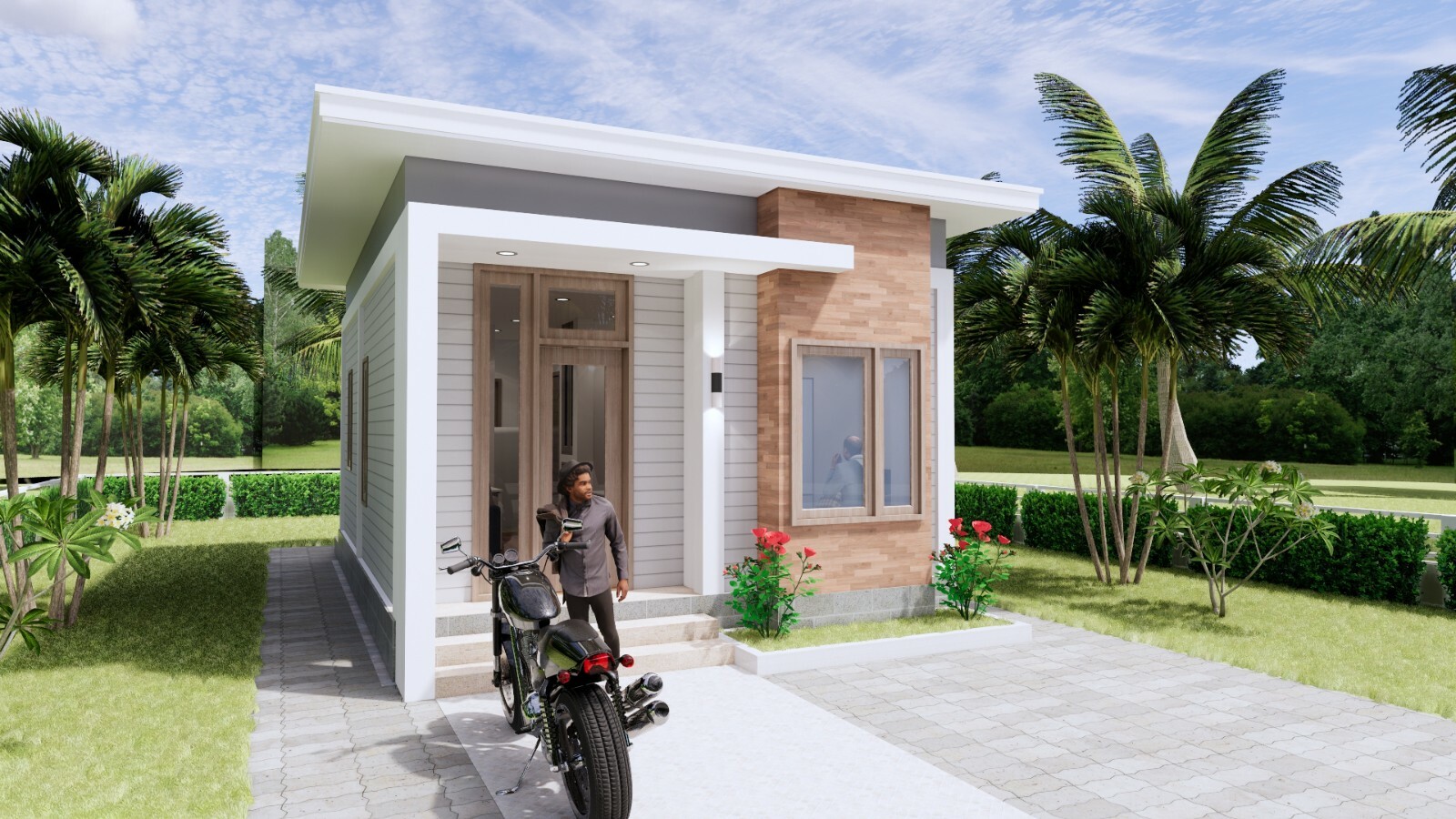 16×23 Feet Small House Plan 5×7 Meter 2 Beds 1 Bath Flat Roof PDF (A4 Hard Copy)
