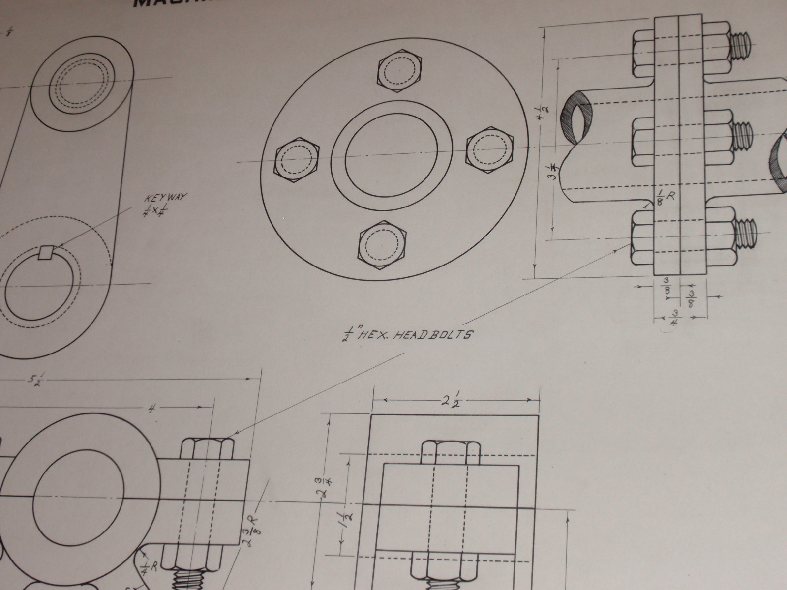 VINTAGE ORIGINAL ARCHITECTURAL/MECHANICAL DRAWINGS 1940’S C. WRIGLEY 21 X 14