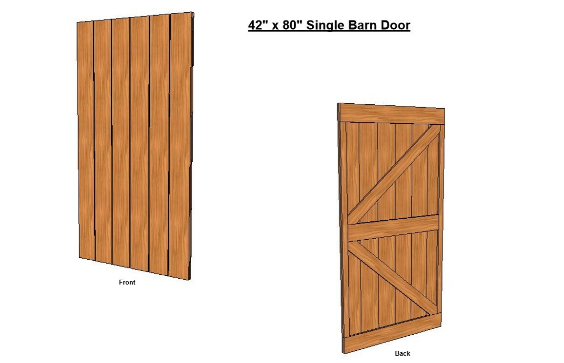 42″ x 80″ Single Barn Door DIY Building Plans, Downloadable PDF