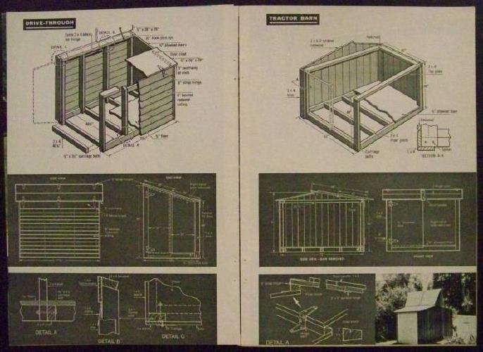 Mini Garage Utility Shed Motorcycle Garden Tractor Snowmobile How-To build PLANS