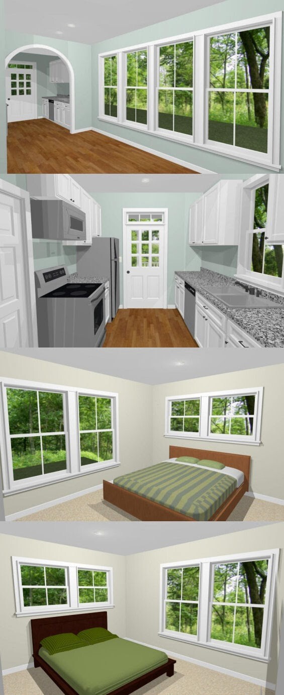 16×28 House — 2 Bedroom 1.5 Bath — PDF Floor Plan — 787 sq ft — Model 5