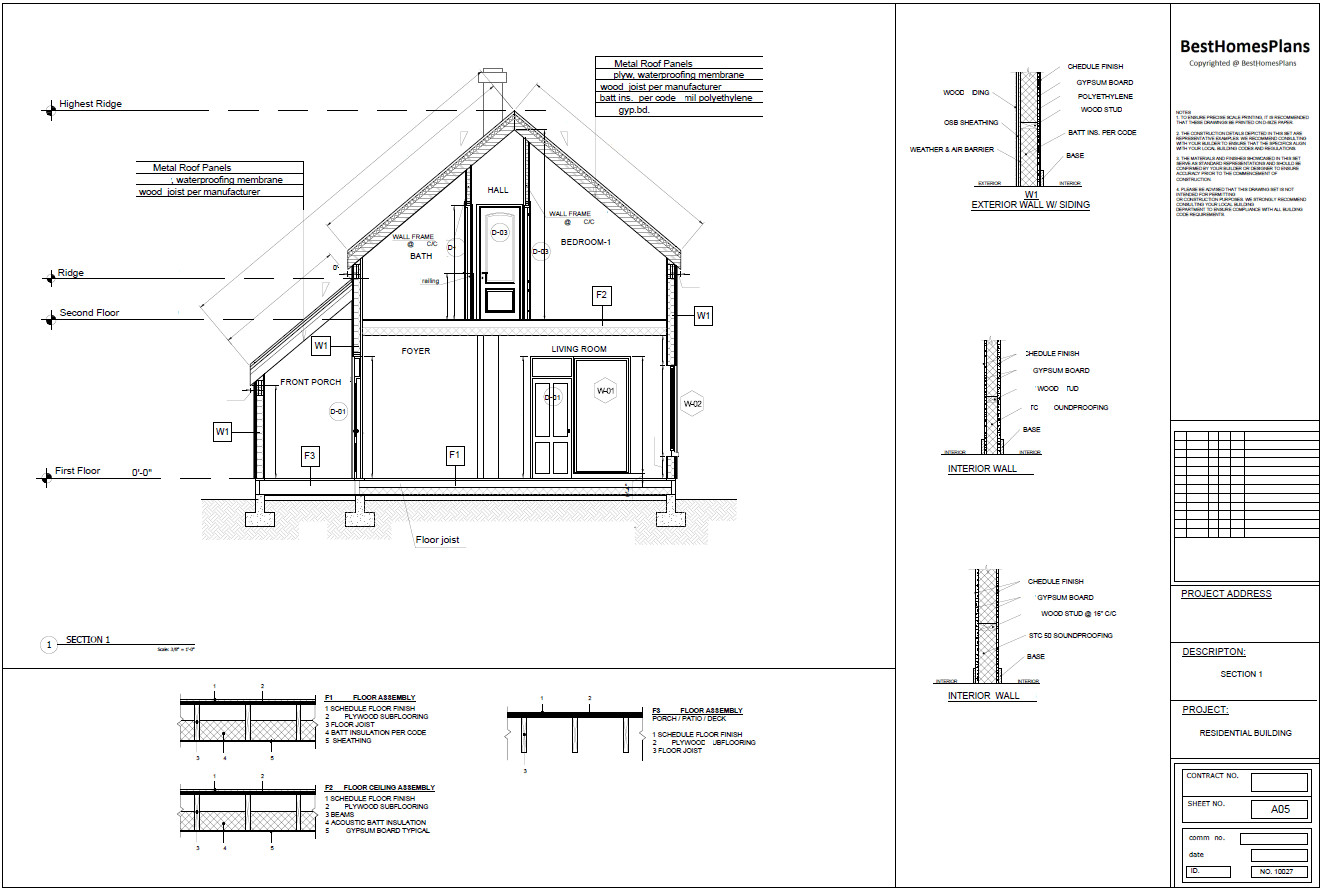 29’x44’ 3 Bed, 3 Bath Premium Barnhouse Architectural Build Plans PDF.