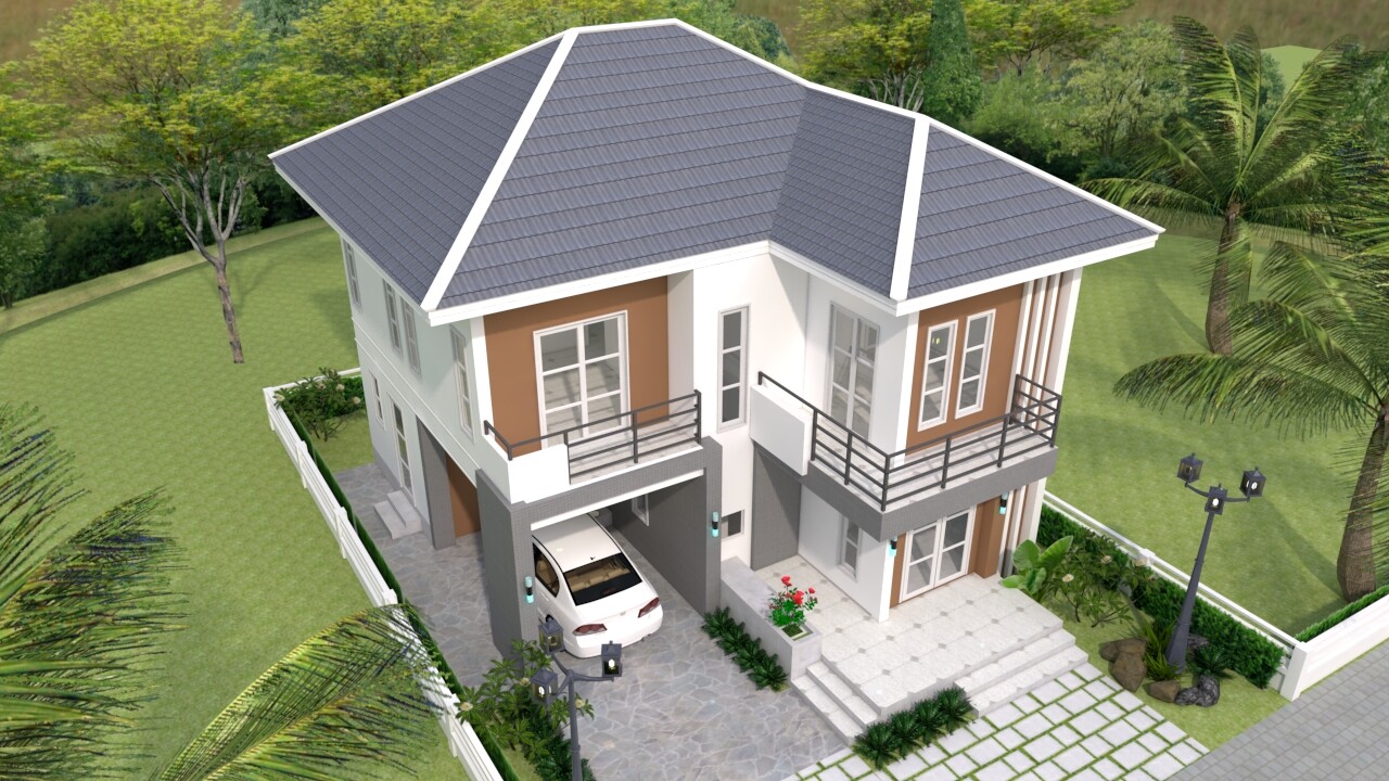 Custom House Plan 9×10 Meter 30×33 Feet 5 Beds 3 Baths Hip Roof (A4 Hard Copy)