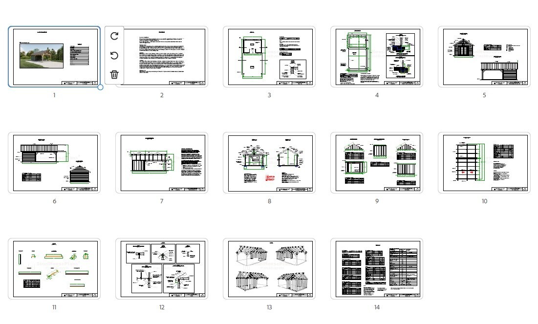 Farmhouse Pavilion Plans , 14’x26′ Timber Frame Pool House Blueprints