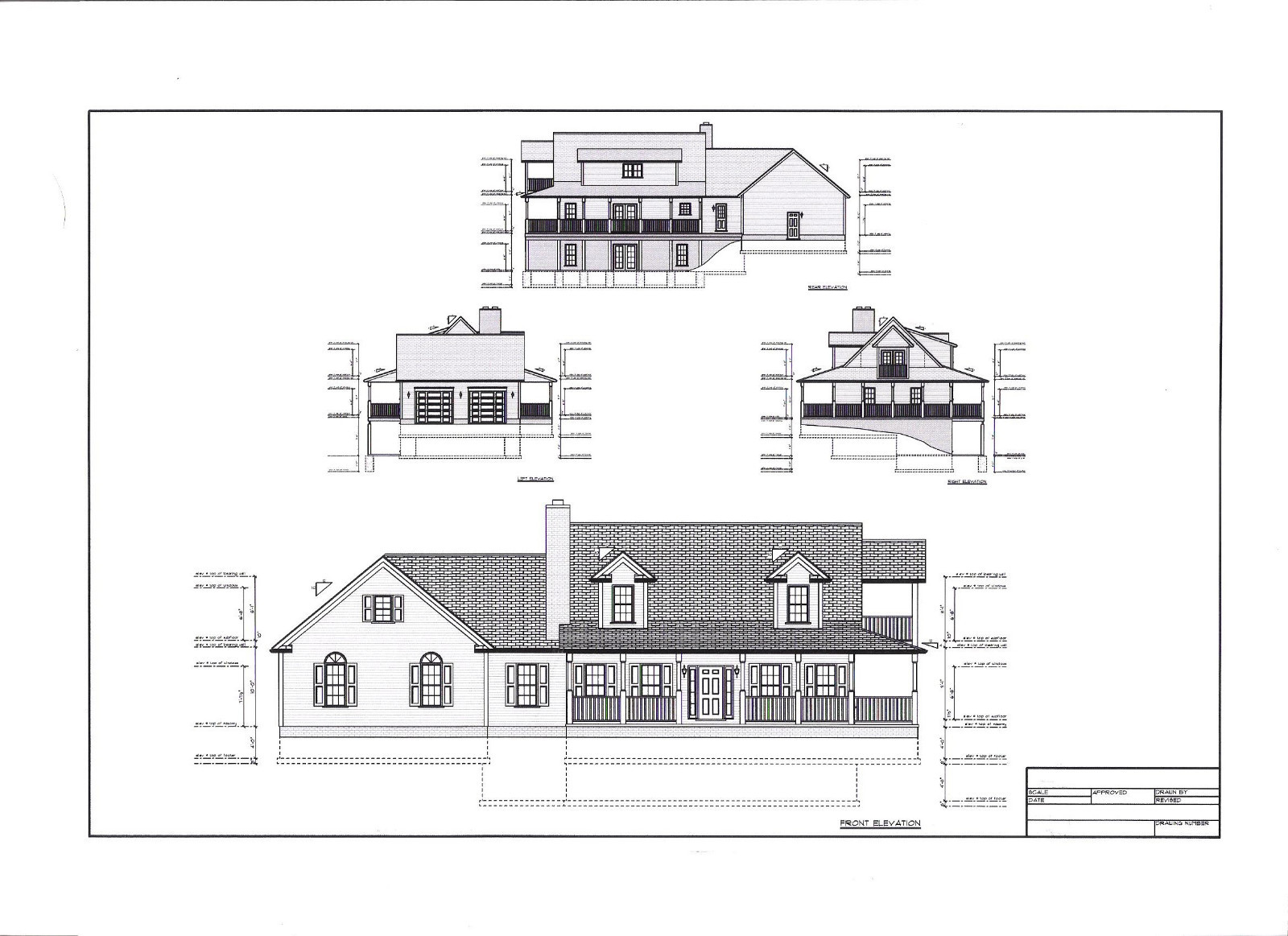 Full Set of two story 3 bedroom house plans 1,960 sq ft