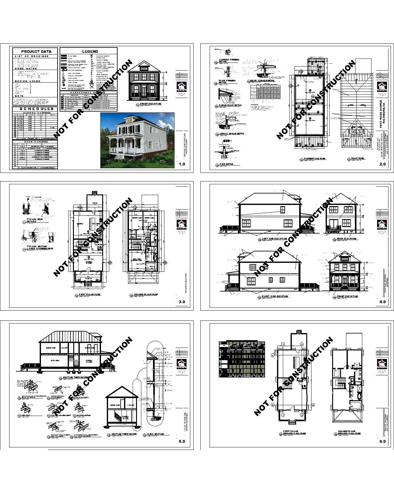 House Plan – 3 BR 2.5 Baths – 1,980 sf.
