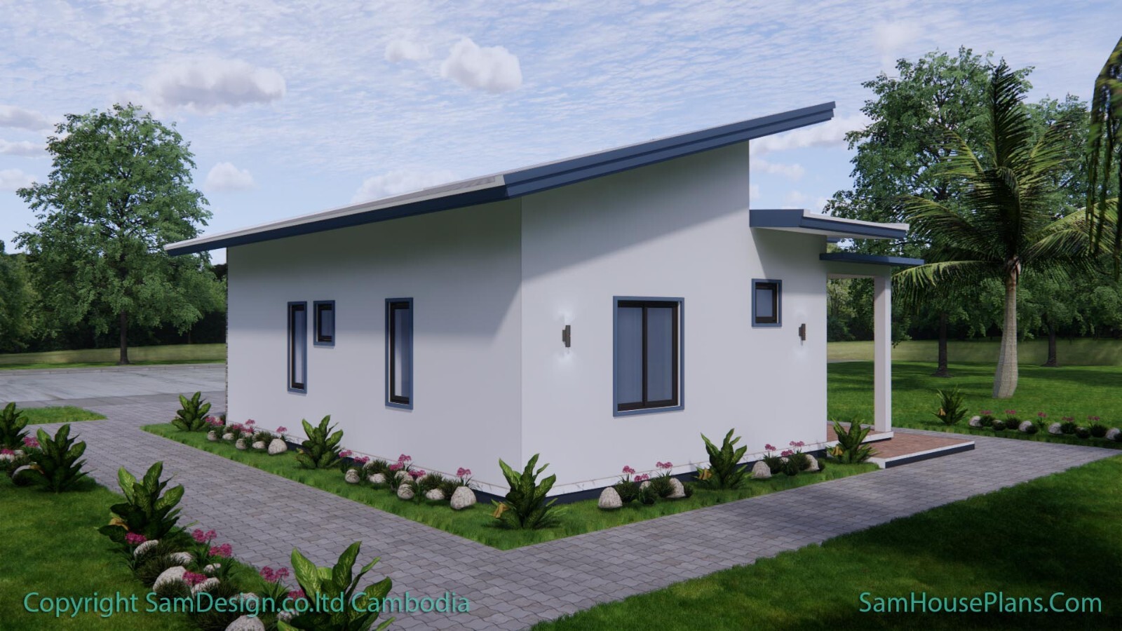 26×36 Small House Plan 8×11 Meter 2 Beds 2 Baths Small Shed (A4 Hard Copy)